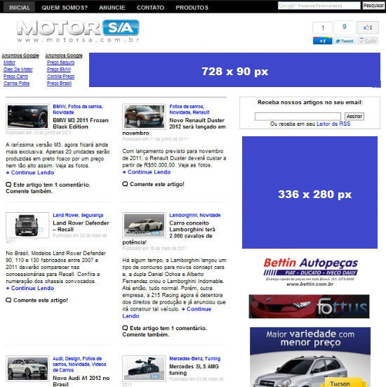 Tudo sobre Carros - Anuncie no Motor S/A